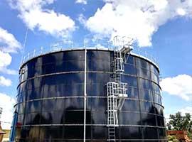 Glas - gesmolten - met - staal tank voor landbouwwaterbehandelingsproject in Ecuador 4
