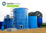 Biogasopslagbank met uitbreidbaar membraan, met gesloten dak, van staal