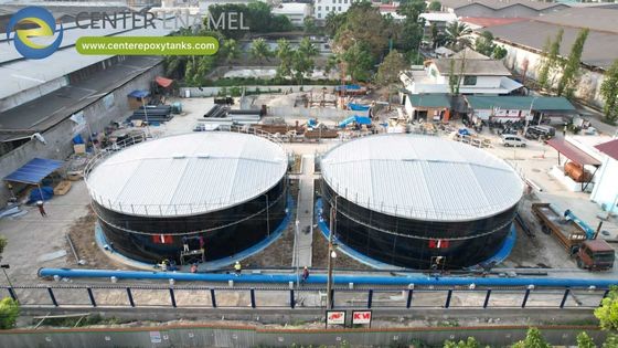 Duurzaam geodetisch dak van aluminium voor afvalwatertanks