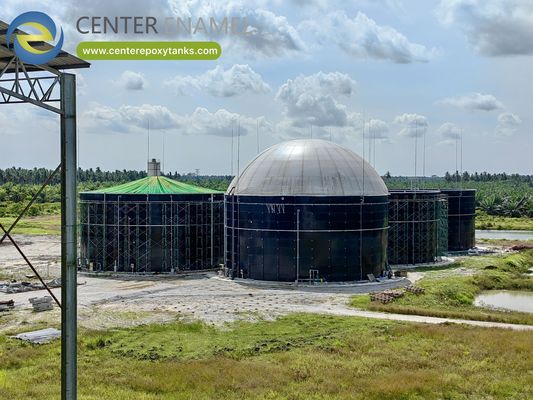 Efficiënte biogashouder met dubbele membraan geoptimaliseerd voor de behandeling van hoog organiek afval