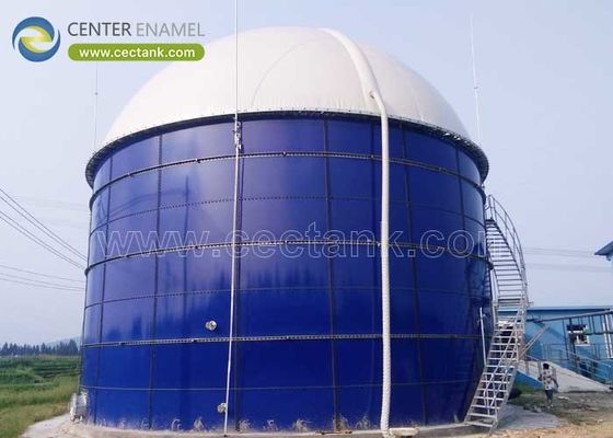 Biogashoudtanks met een glazen bekleding van staal met gashouders met dubbele membraan