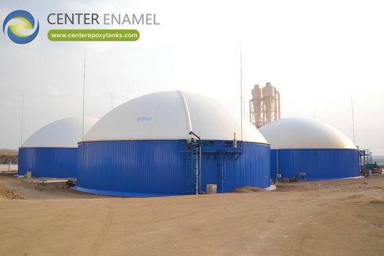 Moderne dubbel membraan dak in biogas tanks