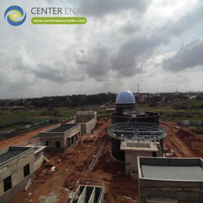 Doppel membraan dak voor afvalwaterzuiveringsinstallaties: bedekt afvalwater voor het opvangen en opslaan van biogas