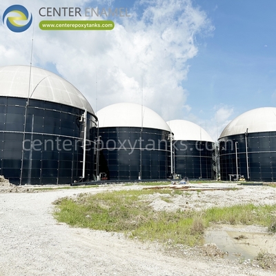 Dubbele membraandaken voor afvalwaterzuiveringsinstallaties: Bevat biogas van slibvergisting.