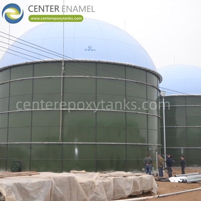 Dubbel membraan dak voor biogasverwarmers: een afgesloten dekking voor de productie van biogas.