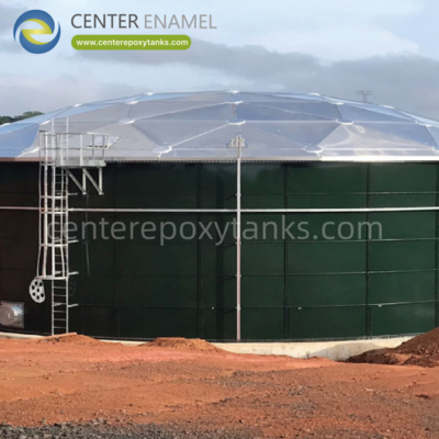Aluminium geodetisch koepeldak voor ruwwatertanks: beschermt onbehandeld water tegen het milieu