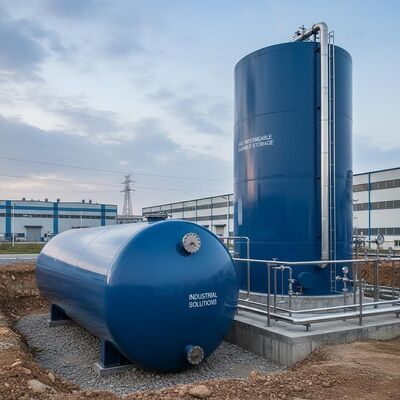 Boven de grond of onder de grond Glas beklede stalen tanks Gas ondoordringbare duurzame opslagoplossingen voor industriële toepassingen