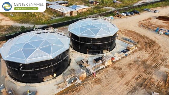 Duurzame biogasoplossingen: GFS-tanks+dubbel membraan dak voor afvalwater van slachthuizen in India