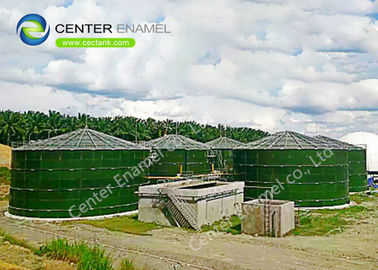 3000 gallon glazen stalen tank met dubbel membraan dak voor biogas opslag