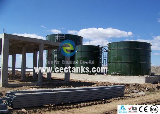 1000m3 GFS glazen gesmolten stalen tanks met aluminium dak voor het opslaan van ruw water 1