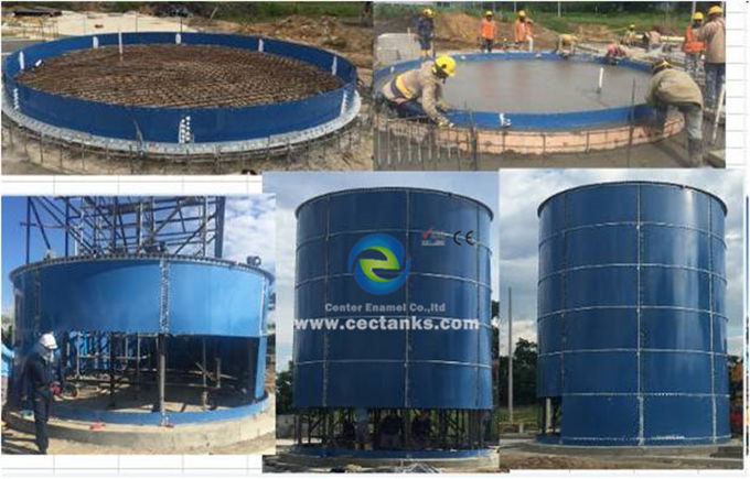 Mini-biogas anaërobe verwarmingstank, glas gesmolten met staal tank voor gas / vloeistof ondoordringbaar 2