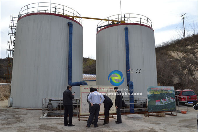 Biogasinstallaties Glas gesmolten stalen tanks voor energieproductie uit dierlijke mest en afvalslib 1