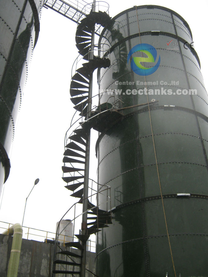 Grote glazen tank graanopslag silo's met glas bekleed staal geïnstalleerd voor de opslag van droge bulk 0